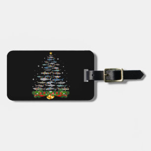 Étiquette À Bagage Requin Noël Arbre de requin Amateurs de cadeaux