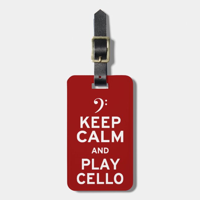 Étiquette À Bagage Restez calme et jouez au violon (Devant Vertical)