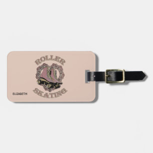 Étiquette À Bagage Rétro cadeau vintage de patineur d'amour de