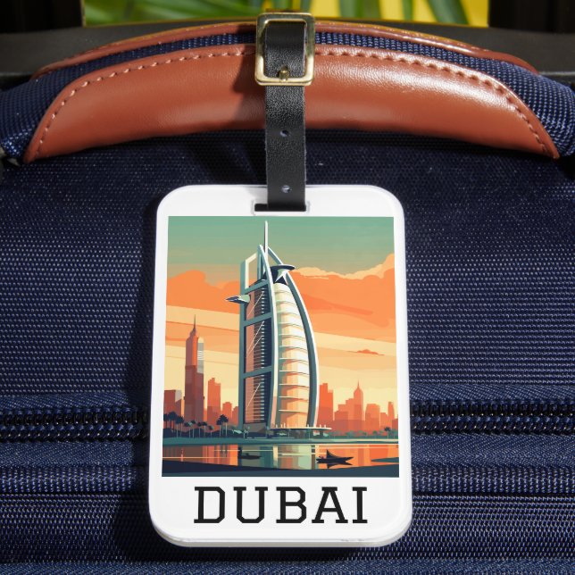 Étiquette À Bagage Retro Classic Travel Dubai UAE (Insitu Rectoal 2)