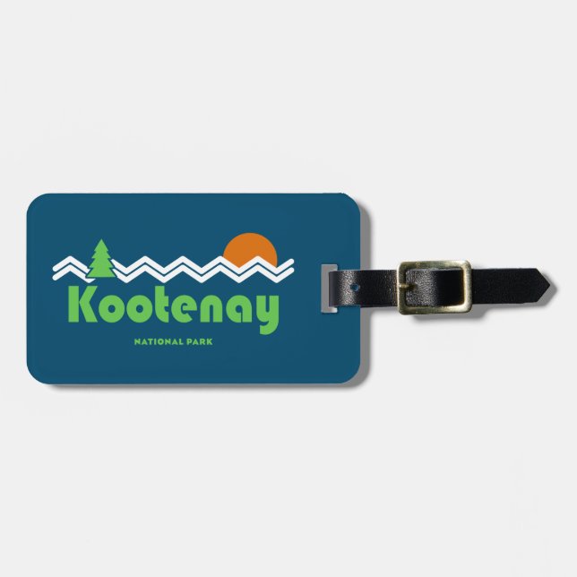 Étiquette À Bagage Rétro du parc national Kootenay (Devant horizontal)