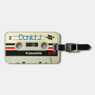 Étiquette À Bagage Rétro enregistreur à cassettes de cassette