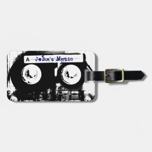 Étiquette À Bagage Rétro enregistreur à cassettes frais de musique,