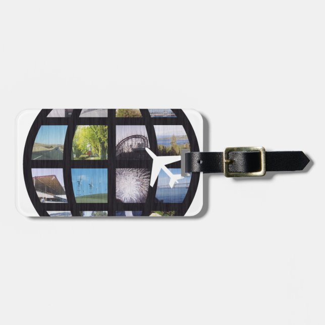 Étiquette À Bagage Retro Fun Globe International Style Fun Design (Devant horizontal)