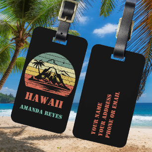 Étiquette À Bagage Retro Hawaii personnalisé