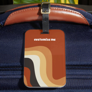 Étiquette À Bagage Retro les années 70 Wavy Orange Super Hippie perso