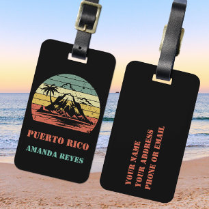 Étiquette À Bagage Retro Porto Rico personnalisé