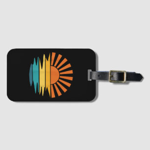 Étiquette À Bagage Retro Sunset Rays Wavy Vintage Retro Sunshine Sun