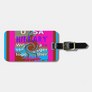 Étiquette À Bagage Retro USA Stronger Together Abstrait Art Print