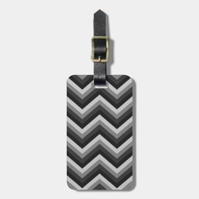Étiquette À Bagage Rétro zigzag Chevron de motif (Devant Vertical)