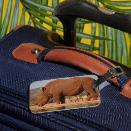Étiquette À Bagage Rhino avec boue sur la peau photo