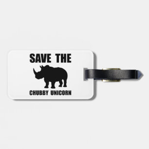 Étiquette À Bagage Rhinocéros potelé de licorne