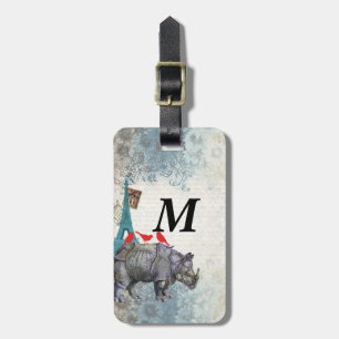 Étiquette À Bagage Rhinocéros vintage