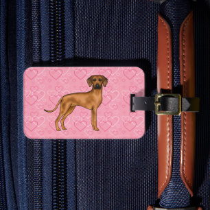 Étiquette À Bagage Rhodesian Ridgeback Chien Love Coeur Motif rose