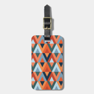 Étiquette À Bagage Rhombus colorés et triangles motif