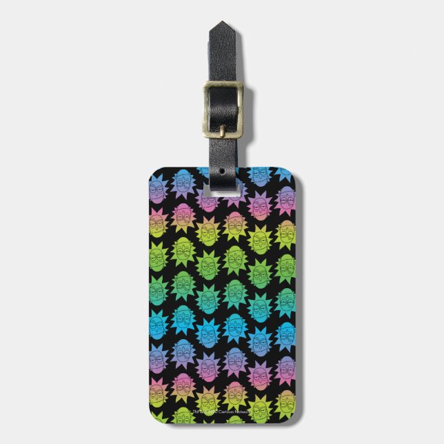 Étiquette À Bagage RICK ET MORTY™| motif Rainbow Rick Head (Devant Vertical)