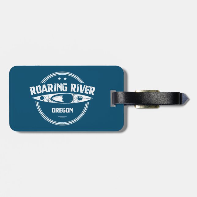 Étiquette À Bagage Rivière Roaring Oregon Kayak (Dos horizontal)