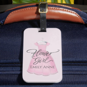 Étiquette À Bagage Robe de Demoiselle d'Honneur Rose Féminine Calligr