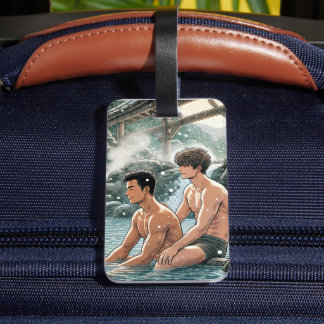 Étiquette À Bagage Romantique hiver onsen