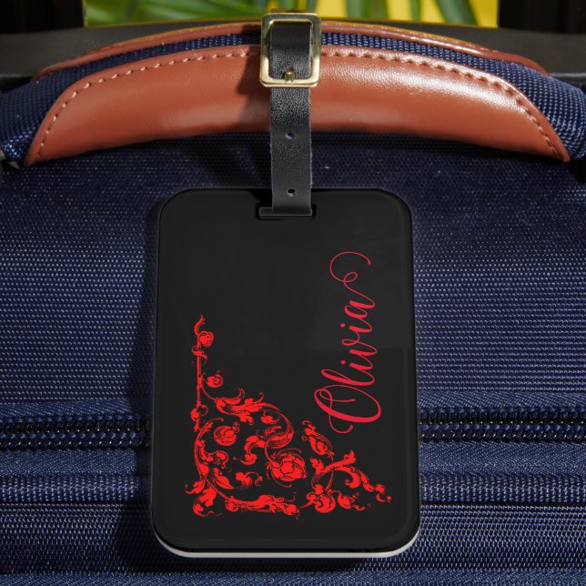 Étiquette À Bagage Romantique, Vintage Personnalisé (Insitu Rectoal 2)