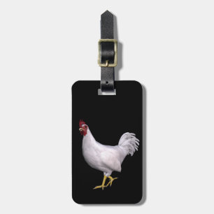 Étiquette À Bagage Rooster blanc