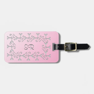 Étiquette À Bagage Rose argenté d'élégance personnalisé