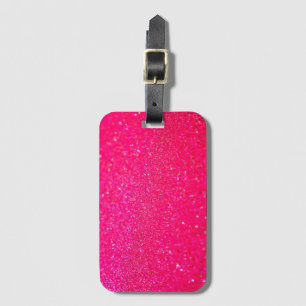 Étiquette À Bagage Rose chaud brillant