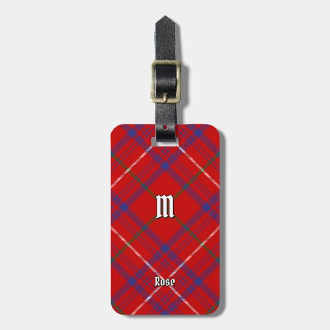 Étiquette À Bagage Rose de clan Tartan (Devant Vertical)