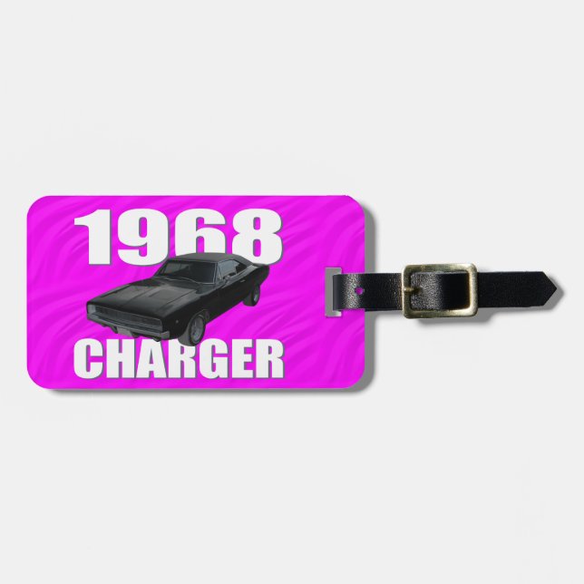 Étiquette À Bagage rose du chargeur droite de 1968 esquives (Devant horizontal)