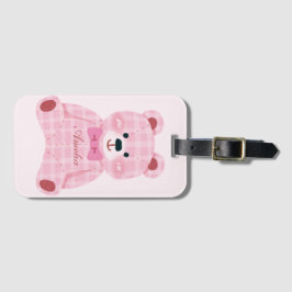 Étiquette À Bagage Rose En vichy Teddy
