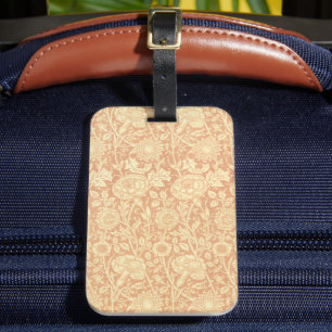 Étiquette À Bagage Rose et rose par William Morris, fleurs vintage