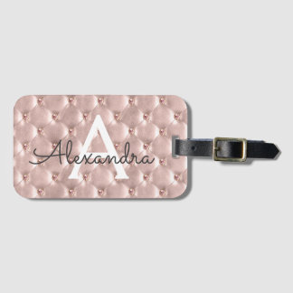 Étiquette À Bagage Rose Gold Bijoux Classic Monogramme Nom