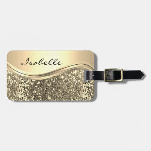 Étiquette À Bagage Rose Gold Faux Parties scintillant Bling Métal per