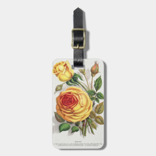Étiquette À Bagage Rose jaune et orange de coucher de soleil vintage,