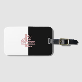 Étiquette À Bagage Rose moderne Gold Split Personnalisé Monogramme L