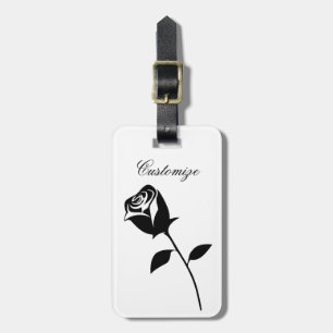 Étiquette À Bagage Rose noir Valentine Flower Thunder_Cove