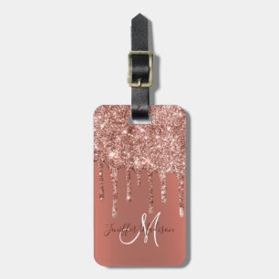 Étiquette À Bagage Rose personnalisé Parties scintillant Gold Drivers
