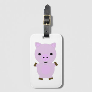 Étiquette À Bagage Rose Piggy