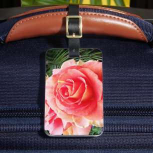 Étiquette À Bagage Rose rose gros plan photo belle design moderne