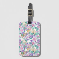 Rose violet violet or Aquarelle Feuille