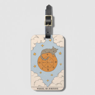Étiquette À Bagage Roue de Fortune carte tarot moderne Major Arcana