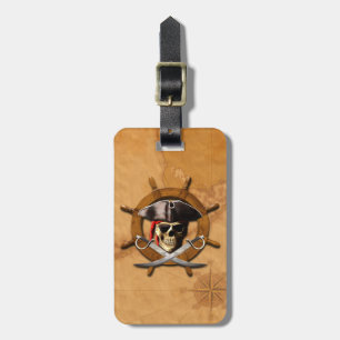 Étiquette À Bagage Roue de pirate de jolly roger