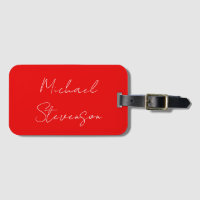 Rouge Blanc manuscrit Minimaliste Votre Nom