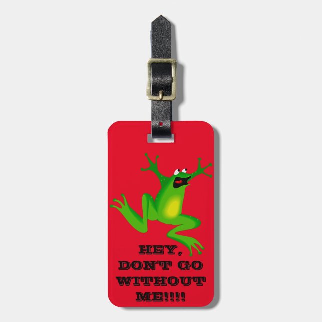 ÉTIQUETTE À BAGAGE ROUGE DRÔLE + ÉTIQUETTE AU NÉON DE BAGAGE DE (Devant Vertical)