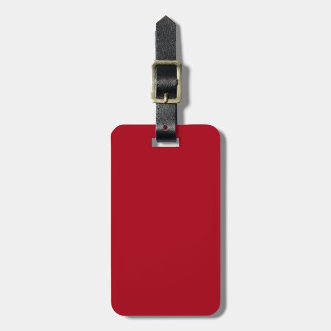 Étiquette À Bagage Rouge foncé solide avec texte noir (Devant Vertical)