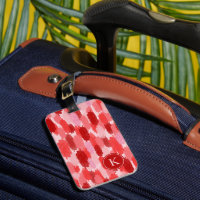 Rouge rose Abstrait brosses Motif Monogramme