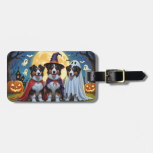 Étiquette À Bagage Rough Collie Chiens Citrouille Halloween Funny
