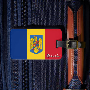 Étiquette À Bagage Roumanie Balises de bagage, drapeau patriotique ro