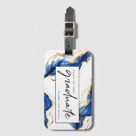 Étiquette À Bagage Royal Blue Yellow Gold Classe de 2024 Elegant