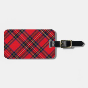 Étiquette À Bagage Royal Stewart tartan rouge noir plaid